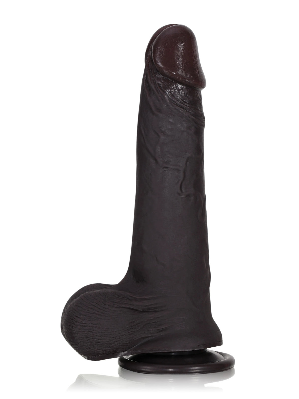 Nolan | Schlanker schwarzer Dildo mit Gleithaut | 22 cm