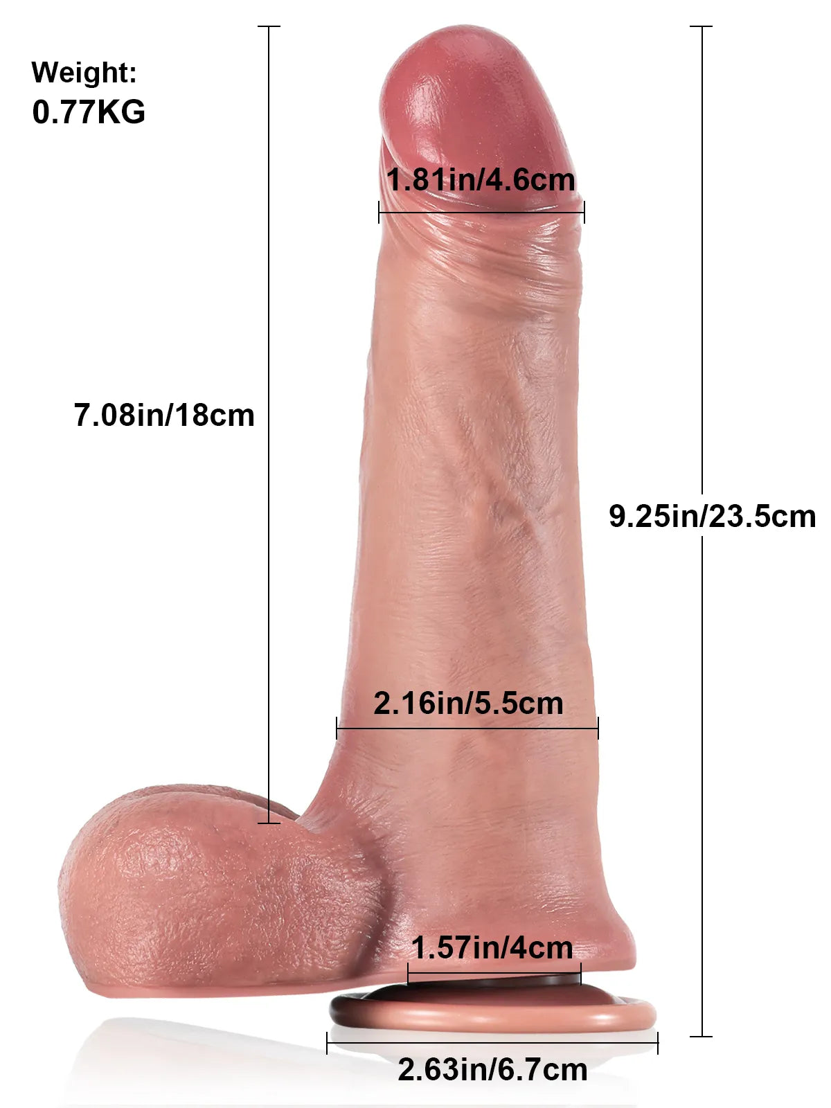 Raphael | Realistischer Dildo mit Gleithaut und beweglichen Hoden | 23.5 cm