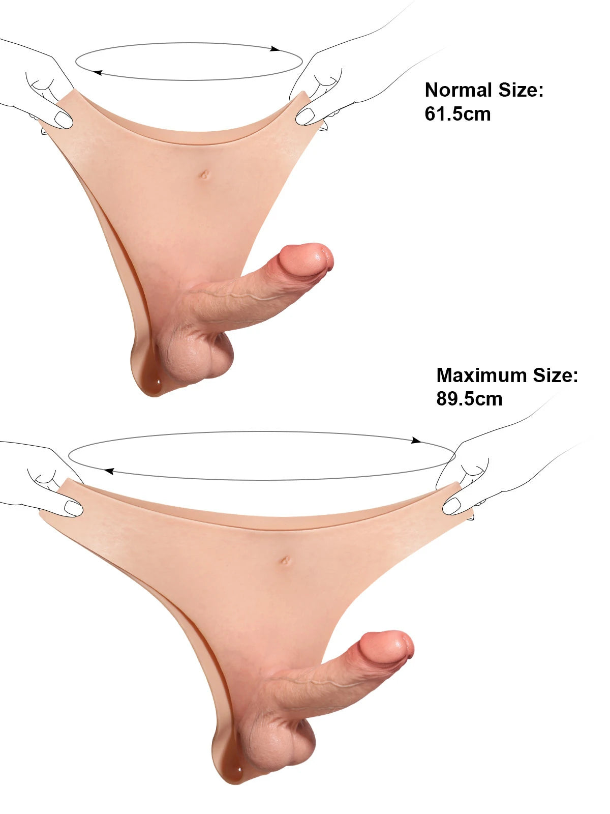 Rayan | Umschnalldildo mit Biegekern und Silikonslip | 17.3 cm