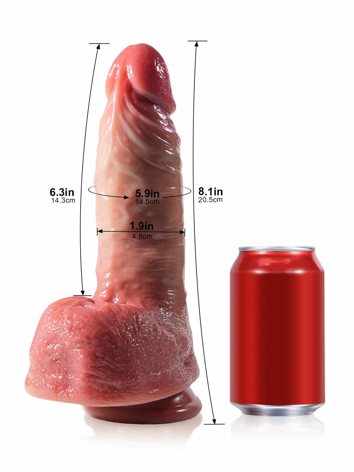 Robin | Beschnittener Dildo mit Stoss- und Vibrationsfunktion | 20.5 cm
