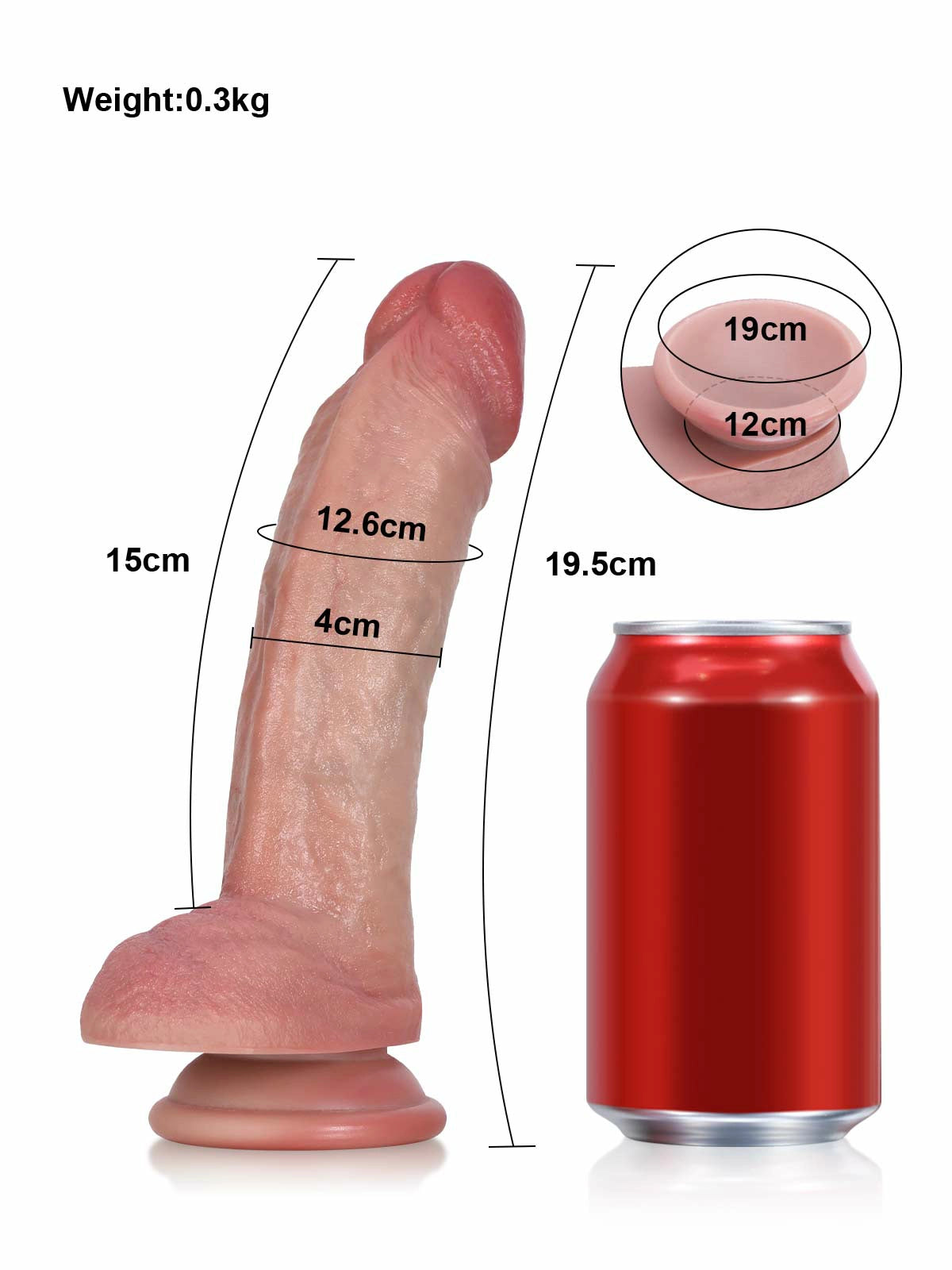 Sebastian | Realistischer Dildo für Einsteiger mit Saugnapf | 19.5 cm