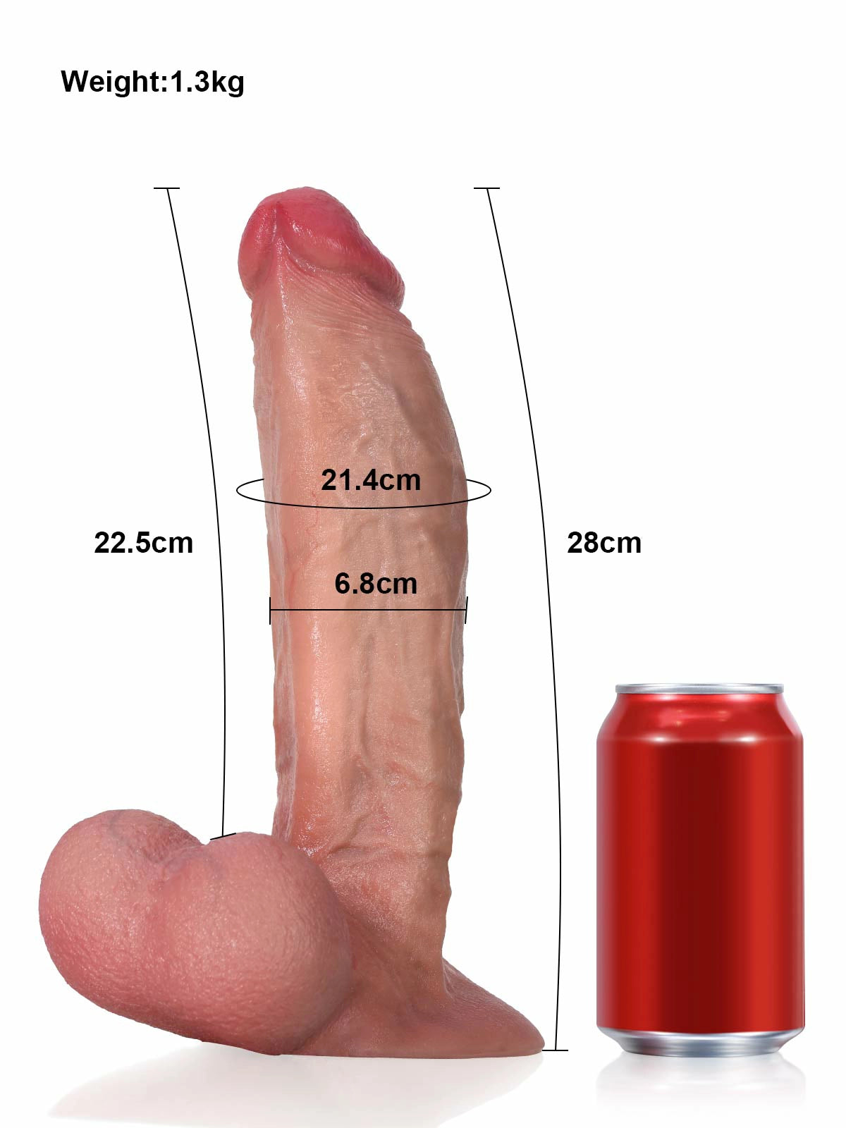 Tiago | Grosser realistischer Dildo mit dickem Schaft Vac-U-Lock-kompatibel | 28 cm