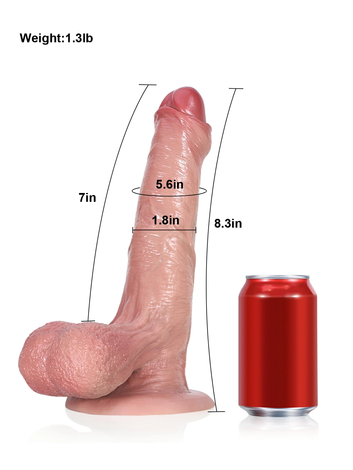 Tobias | Realistischer Dildo unbeschnitten mit beweglicher Vorhaut | 21 cm