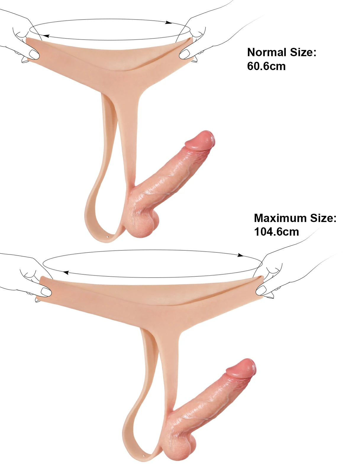 Yanis | Schlanker Umschnalldildo mit elastischem Hüftgurt | 15 cm